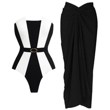 Conjunto de Biquíni Tomara que Caia Bicolor Preto e Branco