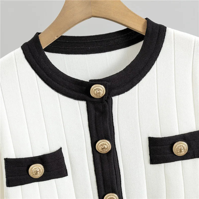 Conjunto Tricô Saia e Cardigan