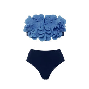 Conjunto de Biquíni Floral e Brilho Acetinado