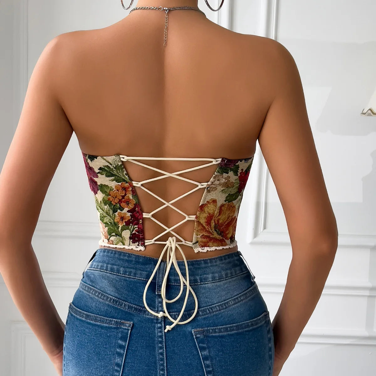 Corset Escultural Estampado Florido
