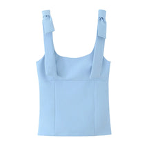 Colete Decote Quadrado com Laço, Modelagem Ajustada e Top Interno