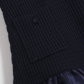 Vestido Mini de Luxo com Detalhes em Renda, Mangas Longas e Saia de Volume