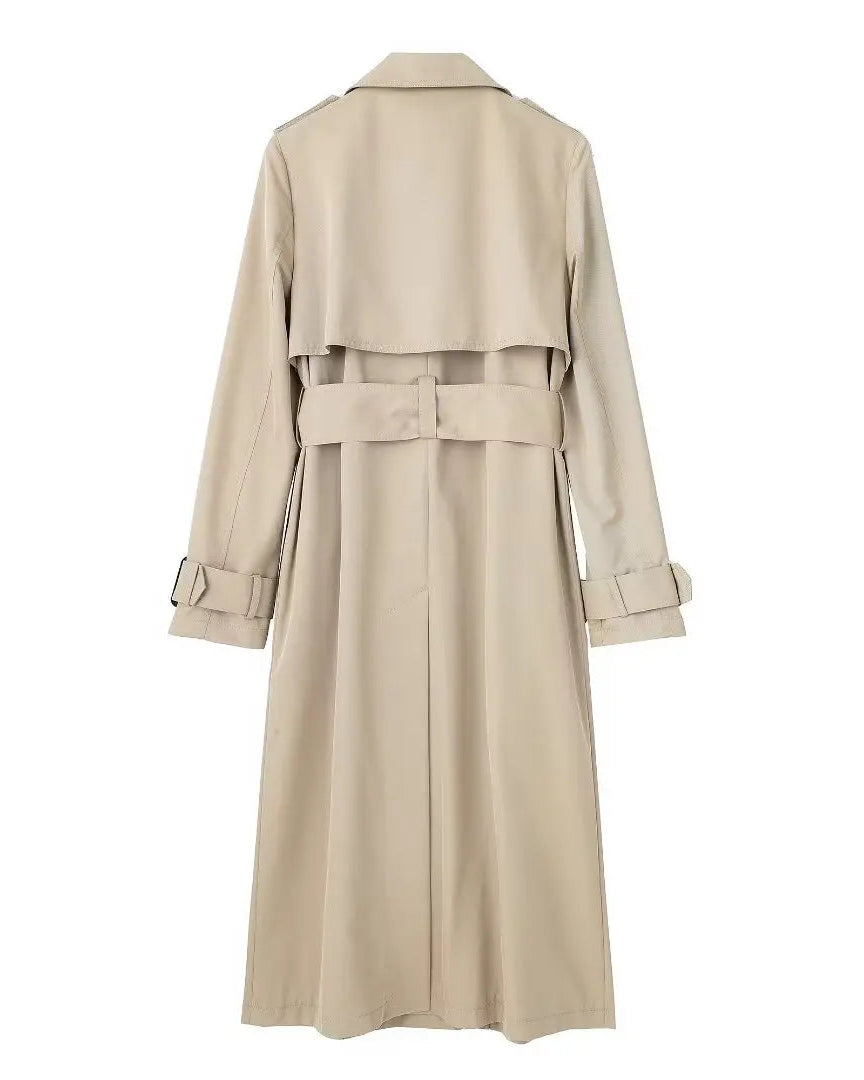 Trench Coat Feminino Slim com Gola e Cinto