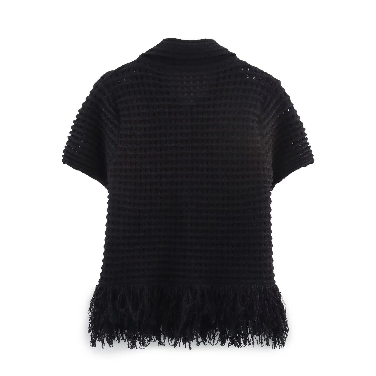 Conjunto em Tricô Vazado – Saia Mini + Camisa