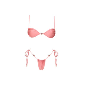 Conjunto Biquíni e Saia Transpassada de Caimento Leve para Verão
