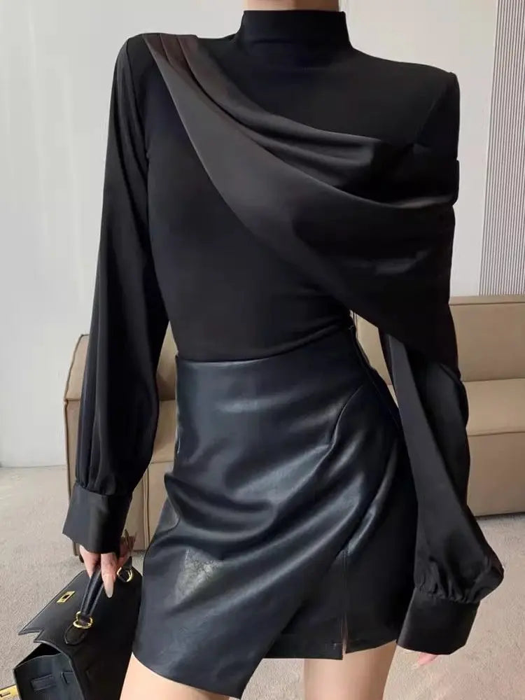 Blusa com Gola Alta Média – Elegância Sofisticada