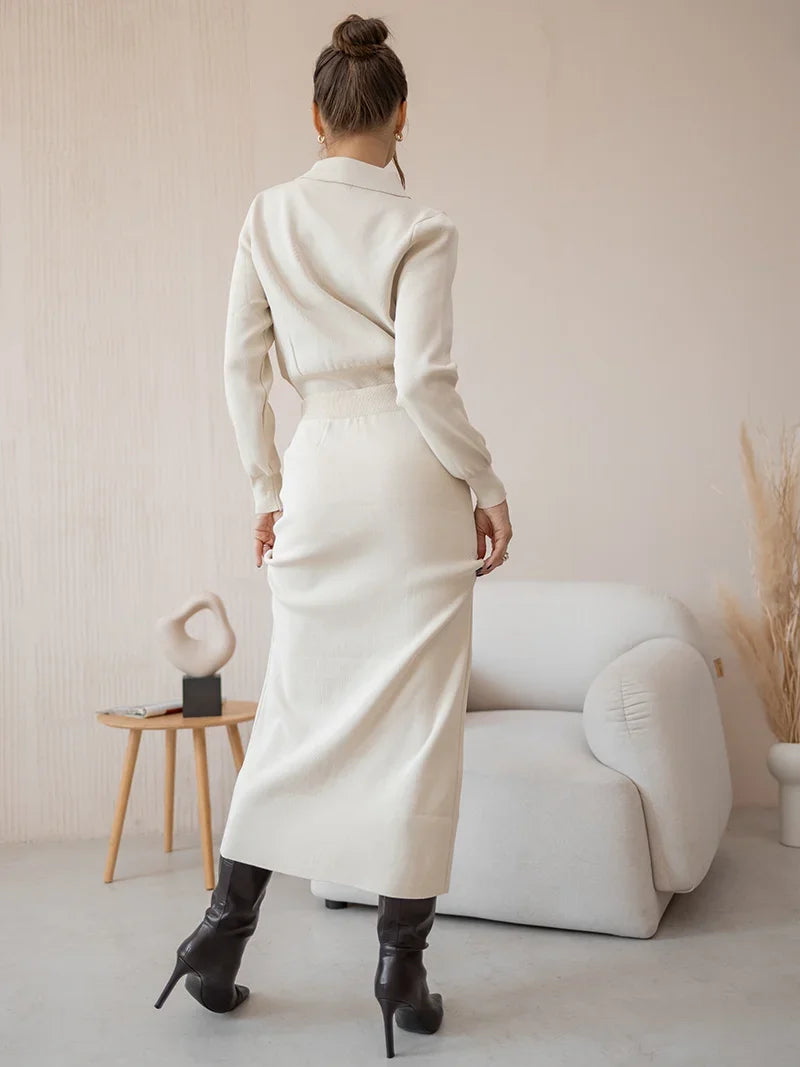 Conjunto Saia e cardigã - Tricô modal