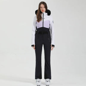 Macacão de Esqui Feminino GSOU SNOW – Peça Única, Acolchoado, Impermeável, Respirável e à Prova de Vento