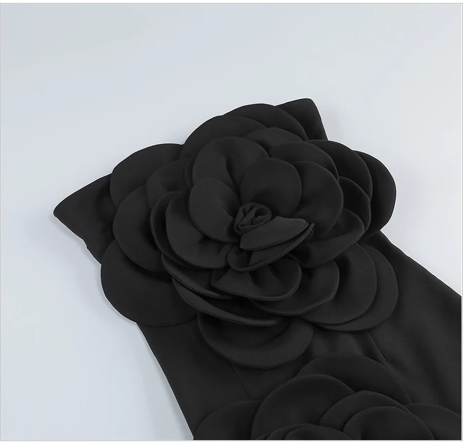 Vestido com Design Floral Volumoso