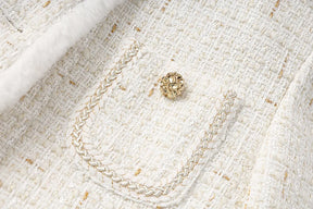 Blazer Tweed Com Cinto - Elegante