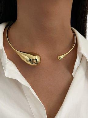 Colar Choker Aberto  Gota de Água Irregular - Joia Fashion