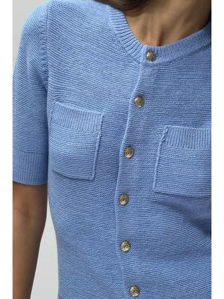 Vestido Com botões elegante