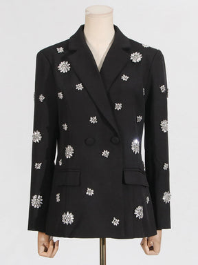 Conjunto de Alfaiataria Escultural com Blazer e Calça com Cristais