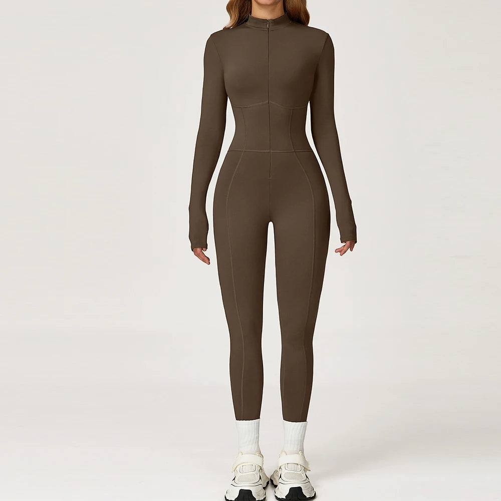 Macacão Térmico de Inverno com Forro Aconchegante e Modelagem Esculpida – Peça Única para Treino, Conforto e Estilo