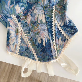 Top de Alças Estampado com Detalhes em Renda