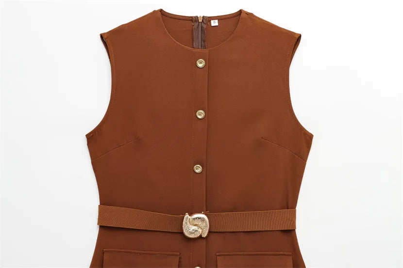 Vestido Midi sem Mangas – Elegância Casual