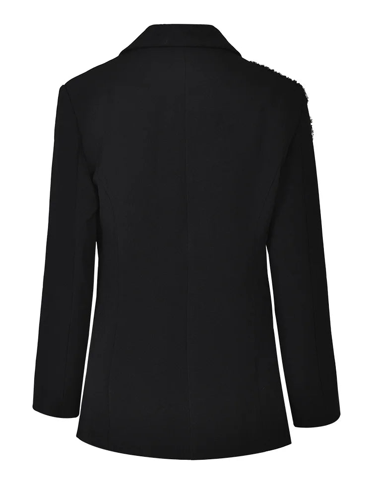 Blazer Bordado a Mão Com Cristais Luxo