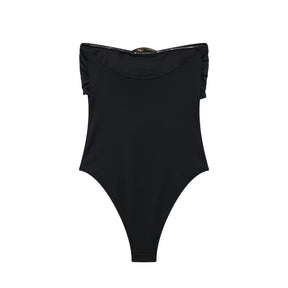 Bodie/Maio Ombro a Ombro com Detalhe Dourado - Elegância e Sofisticação
