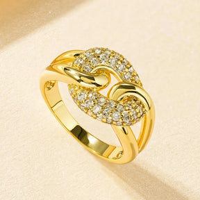 Anel de Luxo – Banhado a Ouro 14k