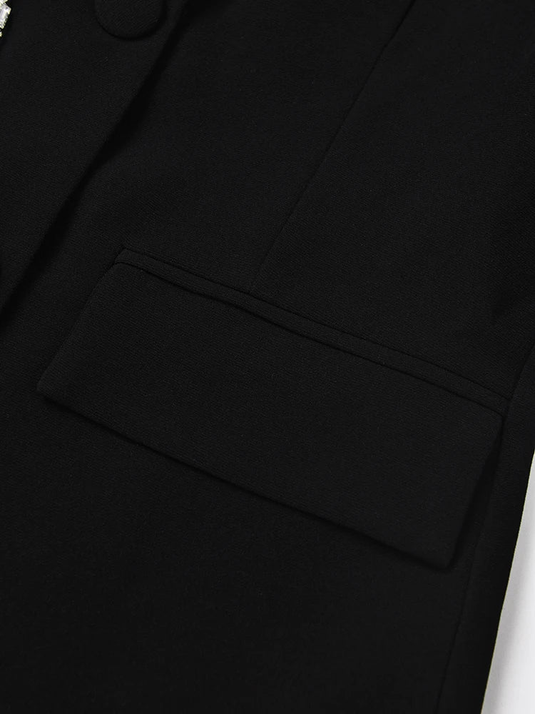 Blazer Bordado a Mão Com Cristais Luxo