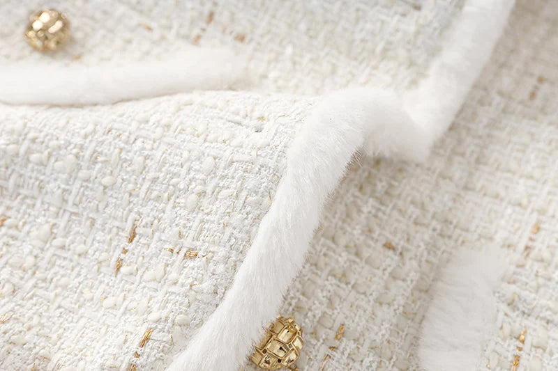 Blazer Tweed Com Cinto - Elegante