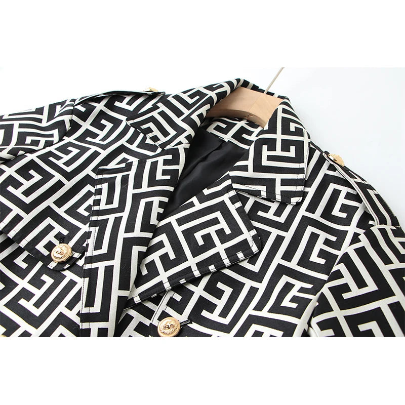 Trench Coat Luxo Tecido Estruturado - Monograma