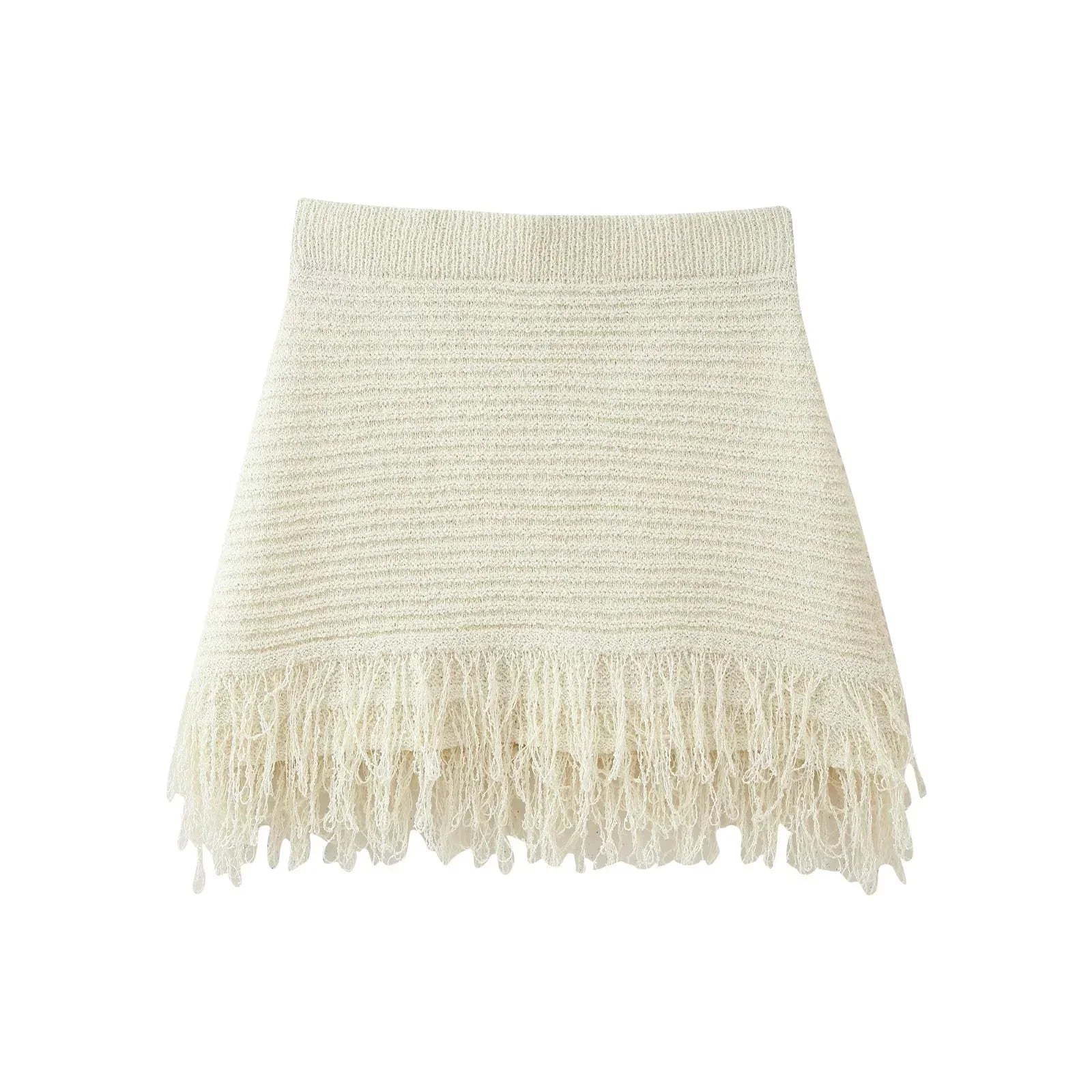 Conjunto em Tricô Vazado – Saia Mini + Camisa