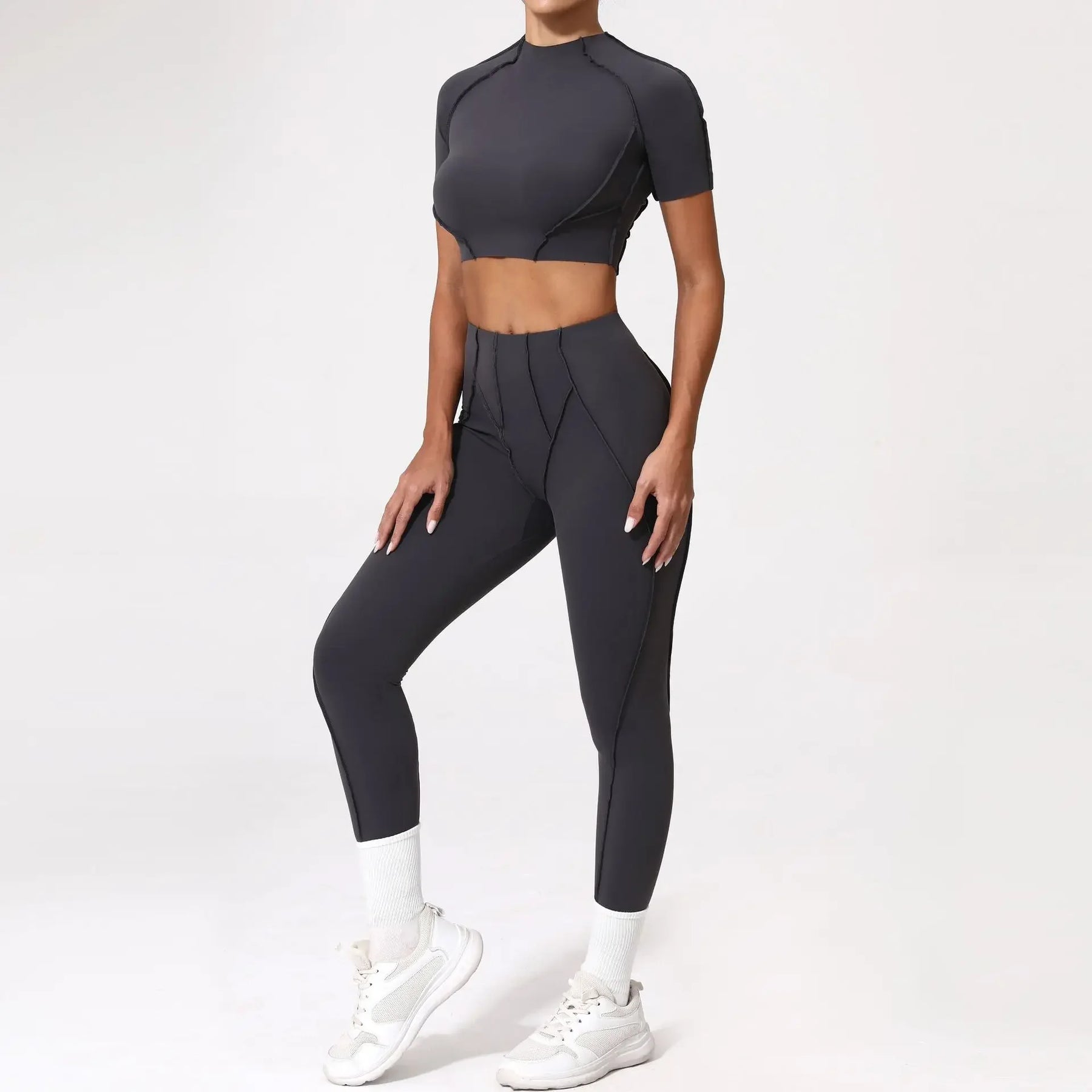 Conjunto Fitness Feminino – Legging + Blusa Manga curta | Conforto, Elasticidade e Performance