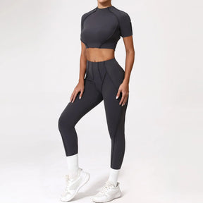 Conjunto Fitness Feminino – Legging + Blusa Manga curta | Conforto, Elasticidade e Performance