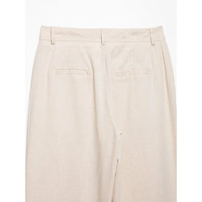 Conjunto Casual Feminino com Cinto, Camisa de Linho e Calça