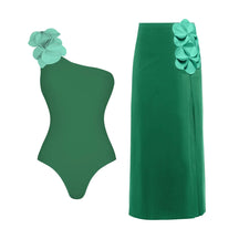 Conjunto de Biquíni Floral e Brilho Acetinado