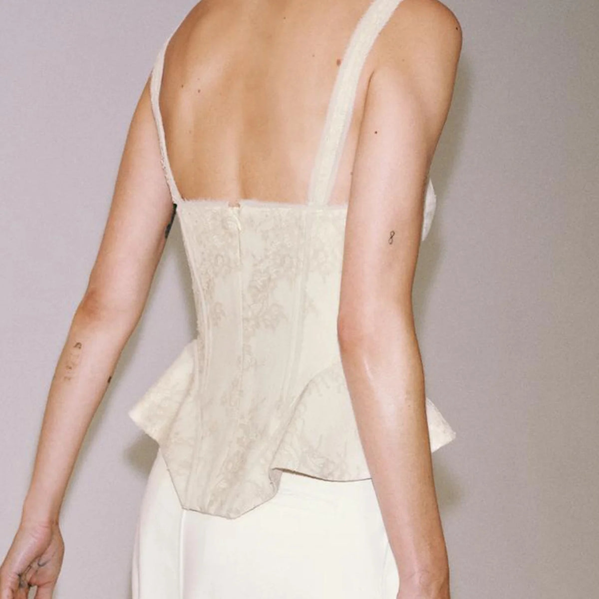 Corset Detalhes em Renda e Sustentação Interna