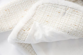 Blazer Tweed Com Cinto - Elegante