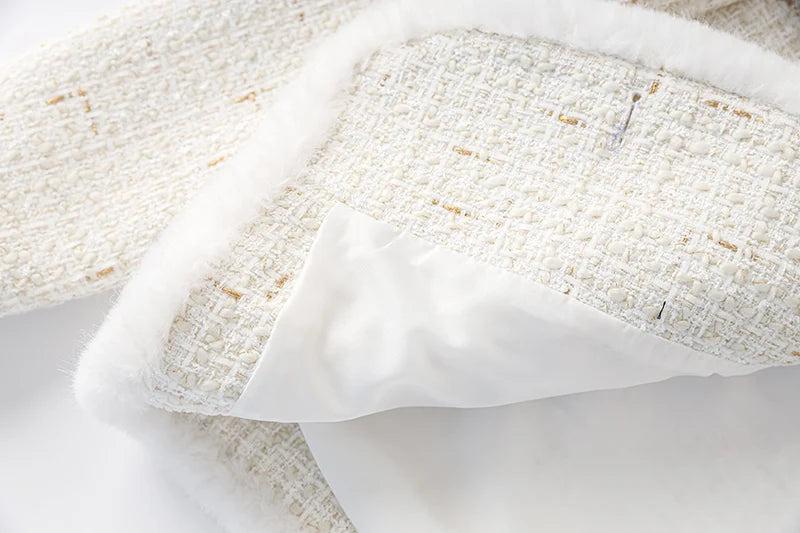 Blazer Tweed Com Cinto - Elegante