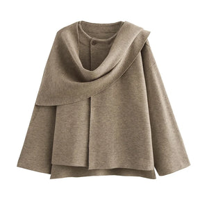 Casaco com Gola Assimétrica – Inverno com Estilo e Conforto