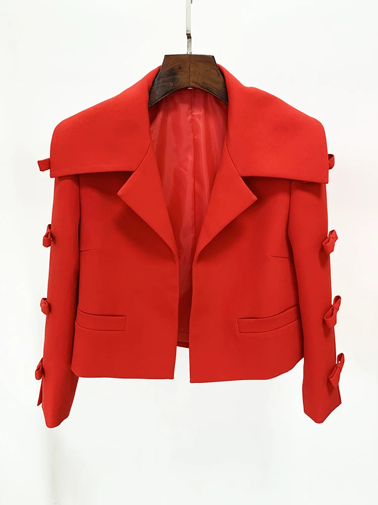 Blazer com Laço e Detalhes na Manga