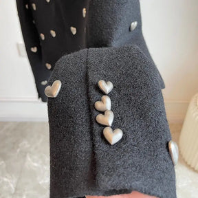 Blazer Detalhe Tecido Relevo Corações