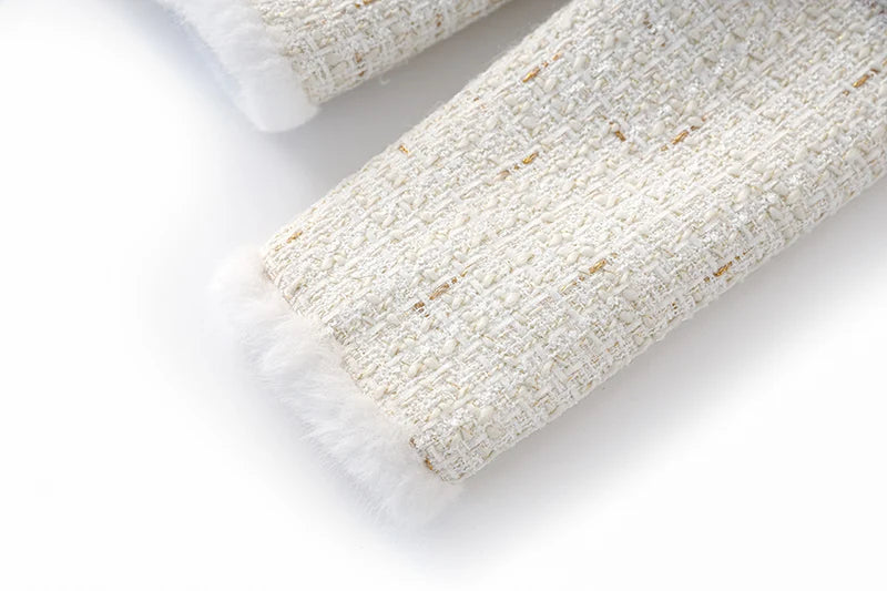 Blazer Tweed Com Cinto - Elegante