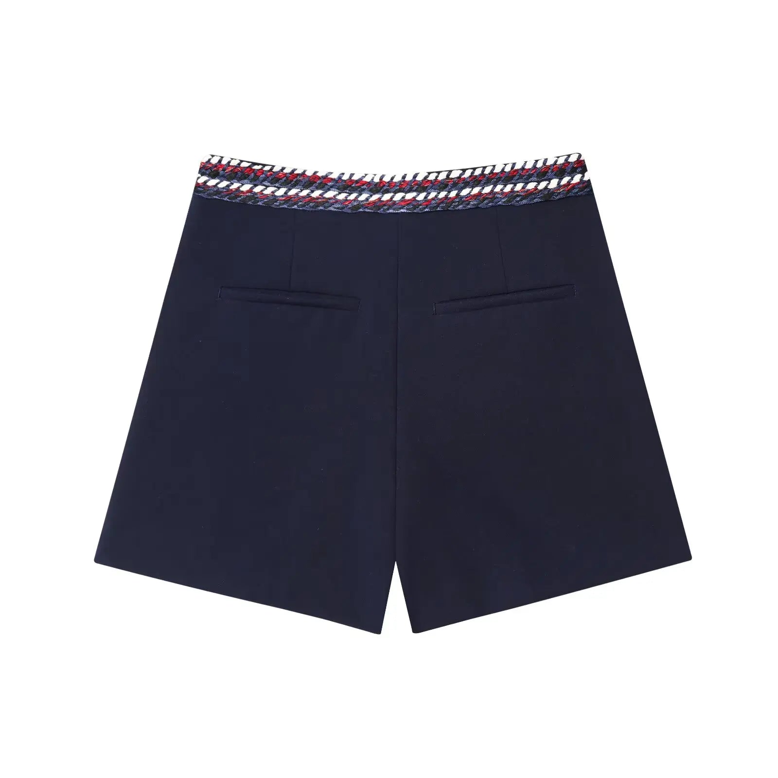 Conjunto – Shorts e Blusa Sem Mangas, Gola Redonda com Detalhes e Shorts de Cintura Alta com Bolsos Laterais