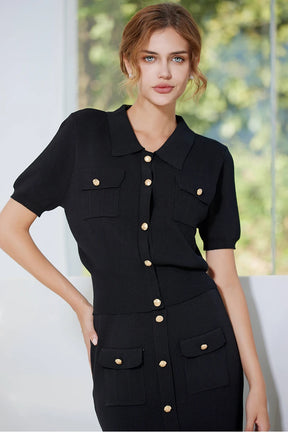 Conjunto saia midi e camiseta elegante