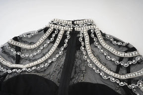 Vestido Longo - Luxo, com Bordado Feito à Mão e Saia em Camadas de Tule