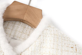 Blazer Tweed Com Cinto - Elegante