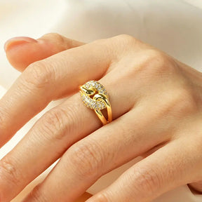 Anel de Luxo – Banhado a Ouro 14k