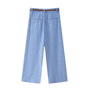 Conjunto – Colete Sem Mangas com Botões + Calça Reta com Cinto, Look Casual Chic 2 Peças