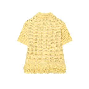 Conjunto em Tricô Vazado – Saia Mini + Camisa