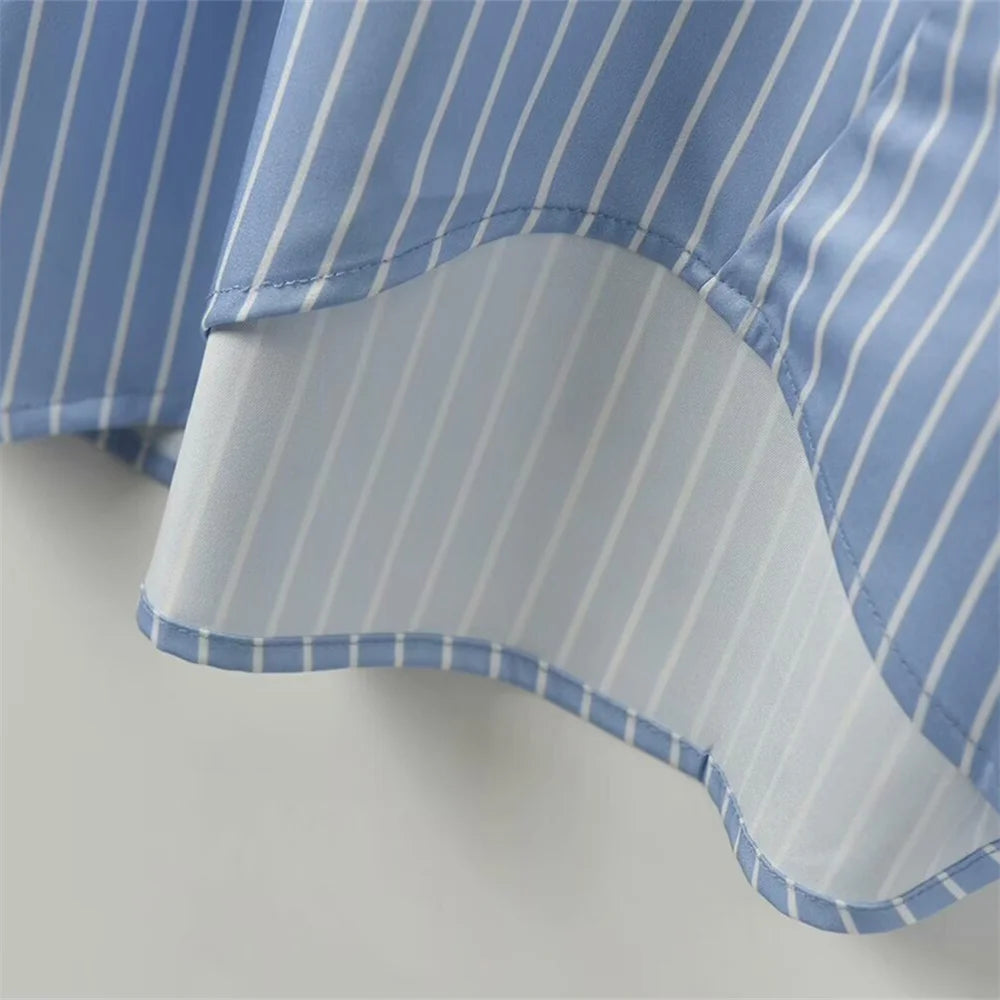 Camisa Listrada  Detalhe Bordado – Design Retrô e Elegância Atemporal