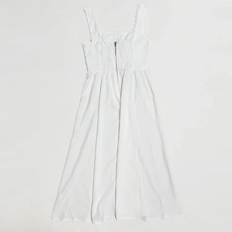 Vestido Elegante de Verão com Decote Quadrado - Leveza e Sofisticação