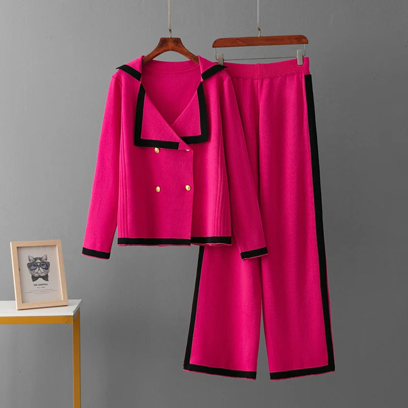 Conjunto Feminino em Tricô – Cardigan Casual com Calça