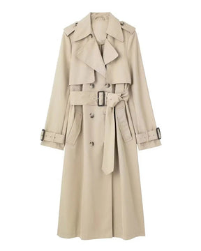 Trench Coat Feminino Slim com Gola e Cinto