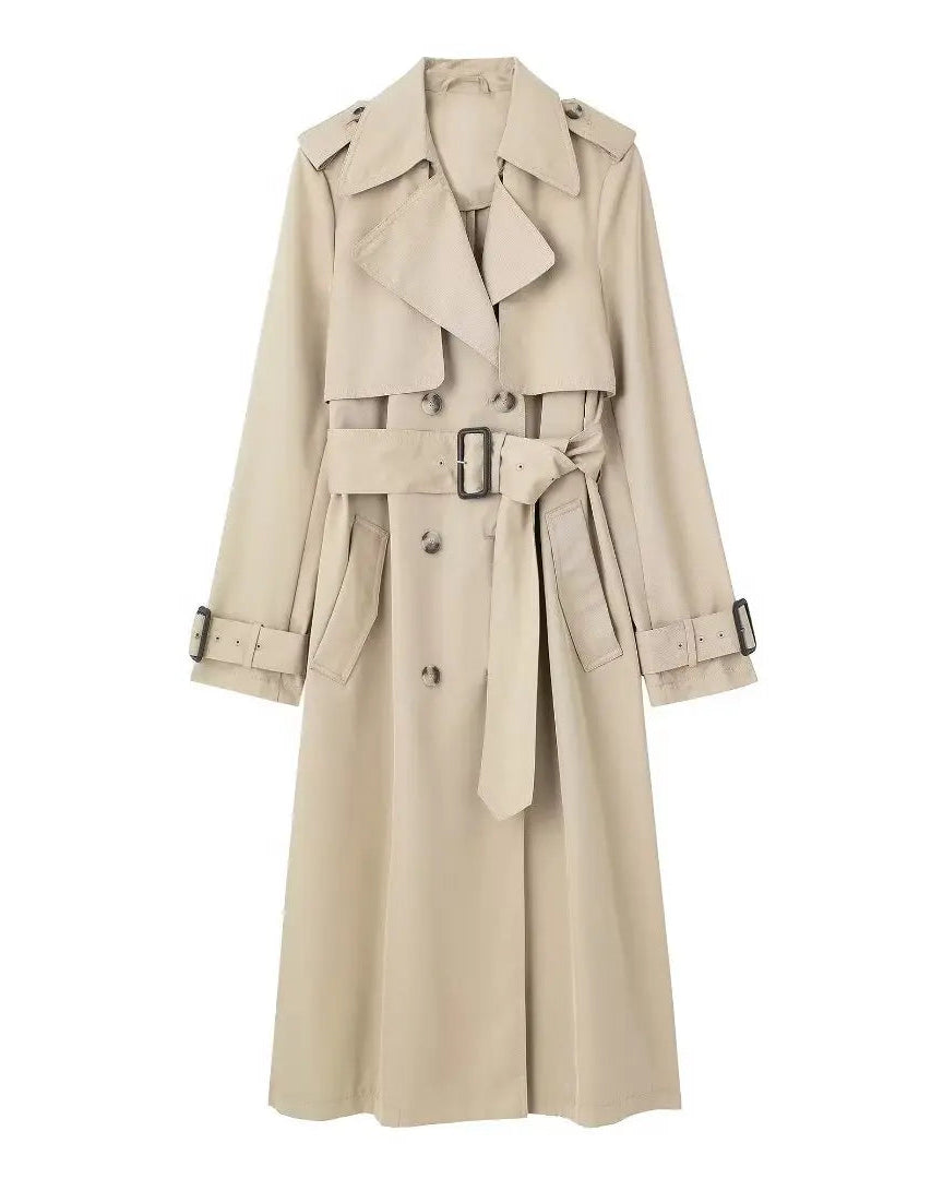 Trench Coat Feminino Slim com Gola e Cinto